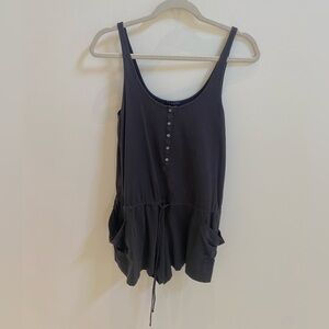 Theory | Cotton Mini Romper | Black | Size M